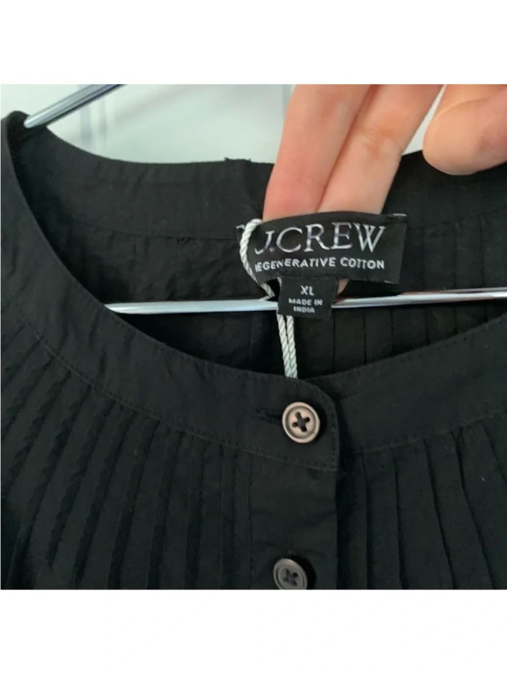 J. Crew Black Eyelet-Trim Button Front Mini Dress